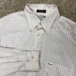 Vintage Faconnable Button Down Shirt Mens Large Check Albert Goldberg USA Made